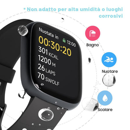 Orologio intelligente multifunzione per uomo / donna, orologio fitness tracker da 1,83 inch con tracciatore di passi / attività, contapassi, orologio intelligente, risposta / effettuare chiamate compatibile con Android iOS, idea regalo per lui / lei