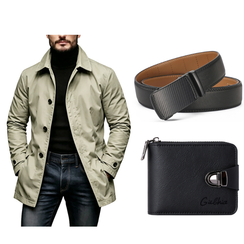 ⏰ Ultimo Giorno di Saldi – SCONTO 50% ✨Trench da uomo impermeabile di media lunghezza