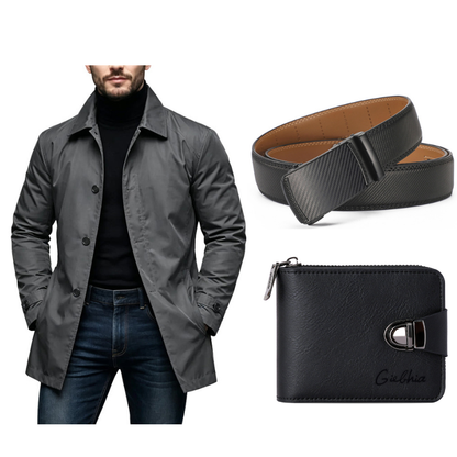 ⏰ Ultimo Giorno di Saldi – SCONTO 50% ✨Trench da uomo impermeabile di media lunghezza