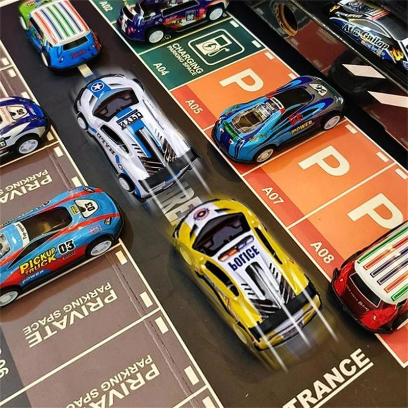 48-teiliges Rennspielzeug-Set aus leichtem Metall, mit Rückstoßmechanismus, Mini-Auto mit Reibungsmotor – perfekt für Partys und als Geschenk für Kinder