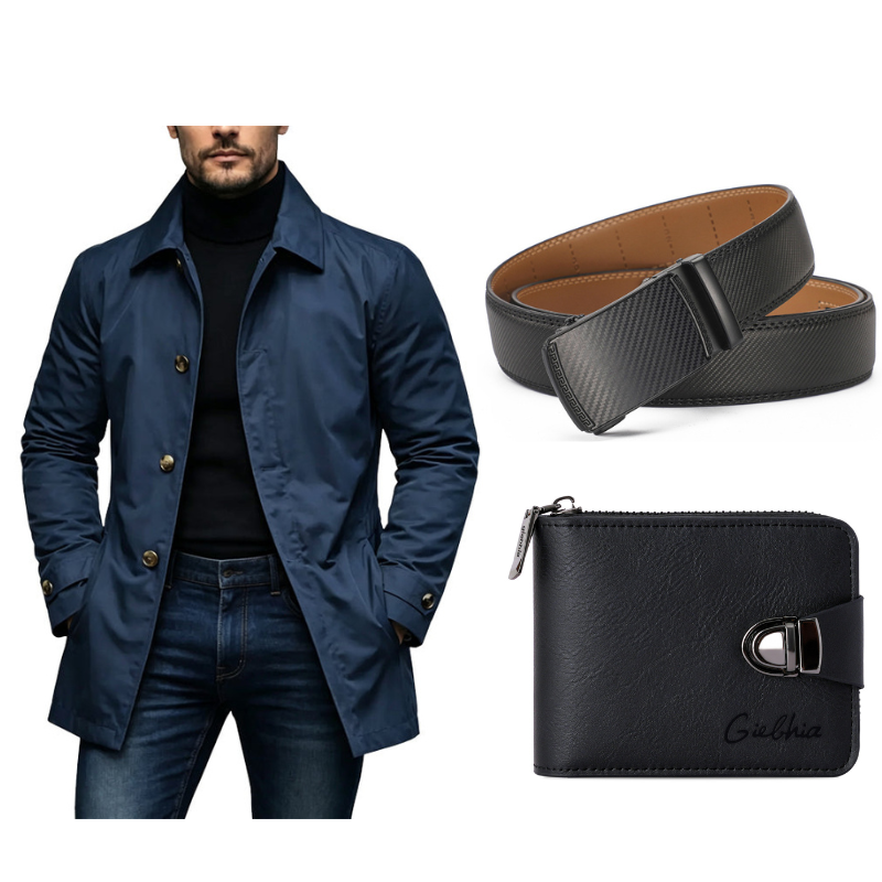 ⏰ Ultimo Giorno di Saldi – SCONTO 50% ✨Trench da uomo impermeabile di media lunghezza