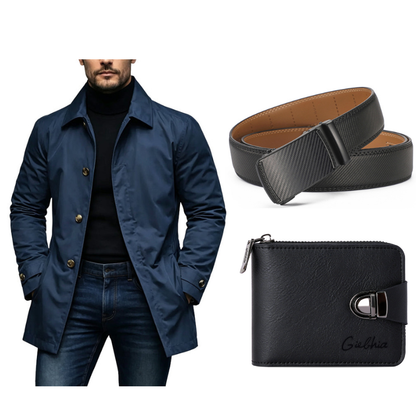 ⏰ Ultimo Giorno di Saldi – SCONTO 50% ✨Trench da uomo impermeabile di media lunghezza