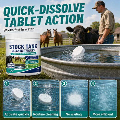🚜💧 Alghe e melma nell'acqua degli abbeveratoi? – Pastiglie detergenti a dissoluzione rapida per abbeveratoi per bestiame – acqua pulita senza bisogno di strofinare, basta metterle dentro 🐄✨