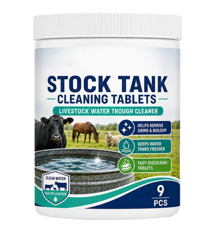 🚜💧 Alghe e melma nell'acqua degli abbeveratoi? – Pastiglie detergenti a dissoluzione rapida per abbeveratoi per bestiame – acqua pulita senza bisogno di strofinare, basta metterle dentro 🐄✨