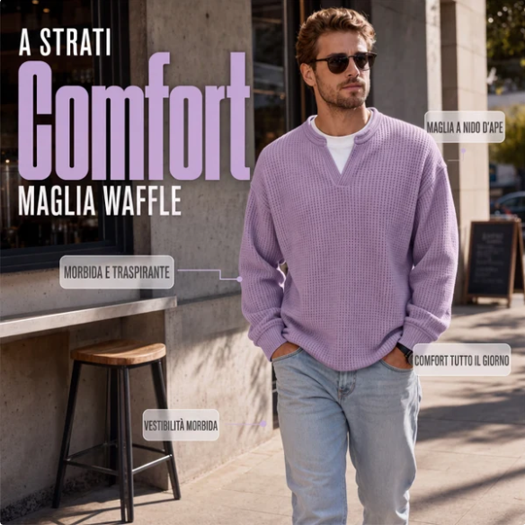 T-shirt a nido d'ape con comfort a strati