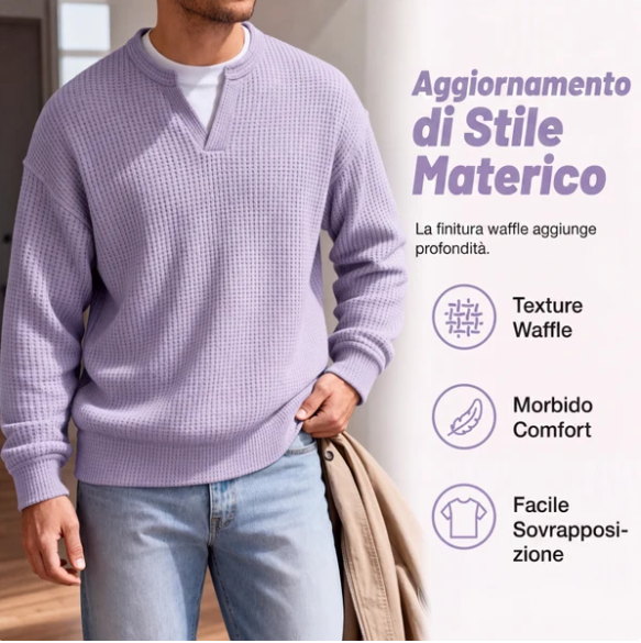 T-shirt a nido d'ape con comfort a strati