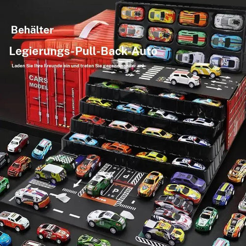 48-teiliges Rennspielzeug-Set aus leichtem Metall, mit Rückstoßmechanismus, Mini-Auto mit Reibungsmotor – perfekt für Partys und als Geschenk für Kinder