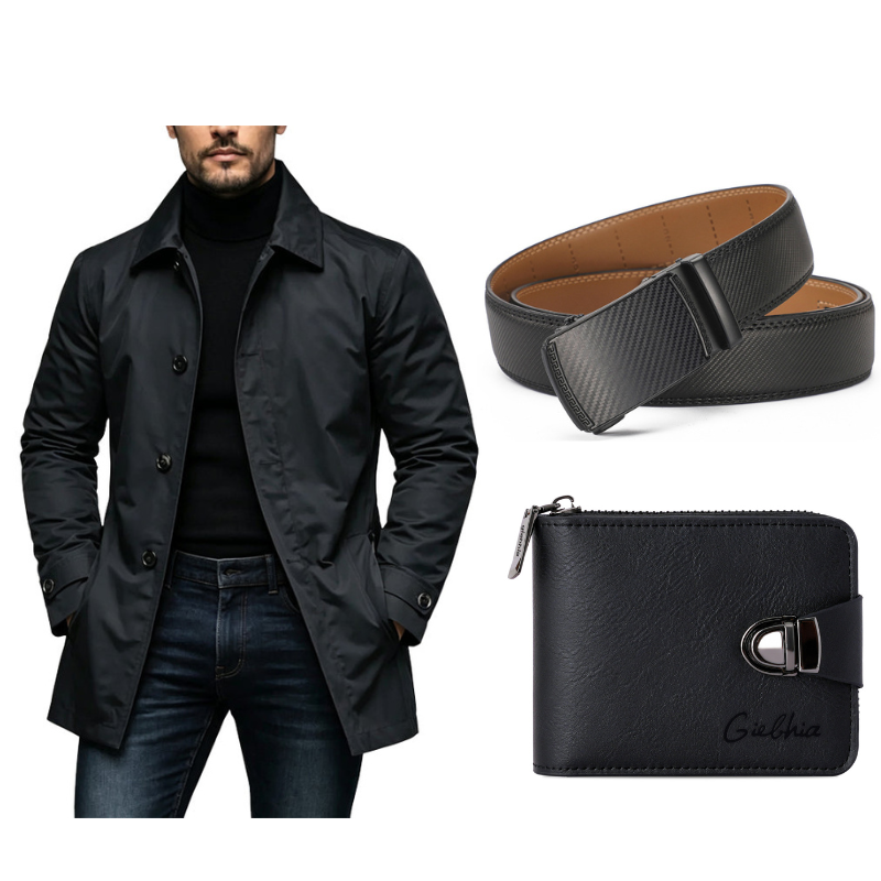 ⏰ Ultimo Giorno di Saldi – SCONTO 50% ✨Trench da uomo impermeabile di media lunghezza