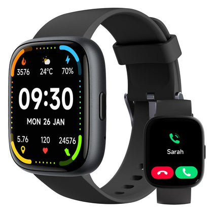 Orologio intelligente multifunzione per uomo / donna, orologio fitness tracker da 1,83 inch con tracciatore di passi / attività, contapassi, orologio intelligente, risposta / effettuare chiamate compatibile con Android iOS, idea regalo per lui / lei