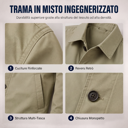⏰ Ultimo Giorno di Saldi – SCONTO 50% ✨Trench da uomo impermeabile di media lunghezza
