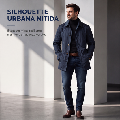 ⏰ Ultimo Giorno di Saldi – SCONTO 50% ✨Trench da uomo impermeabile di media lunghezza