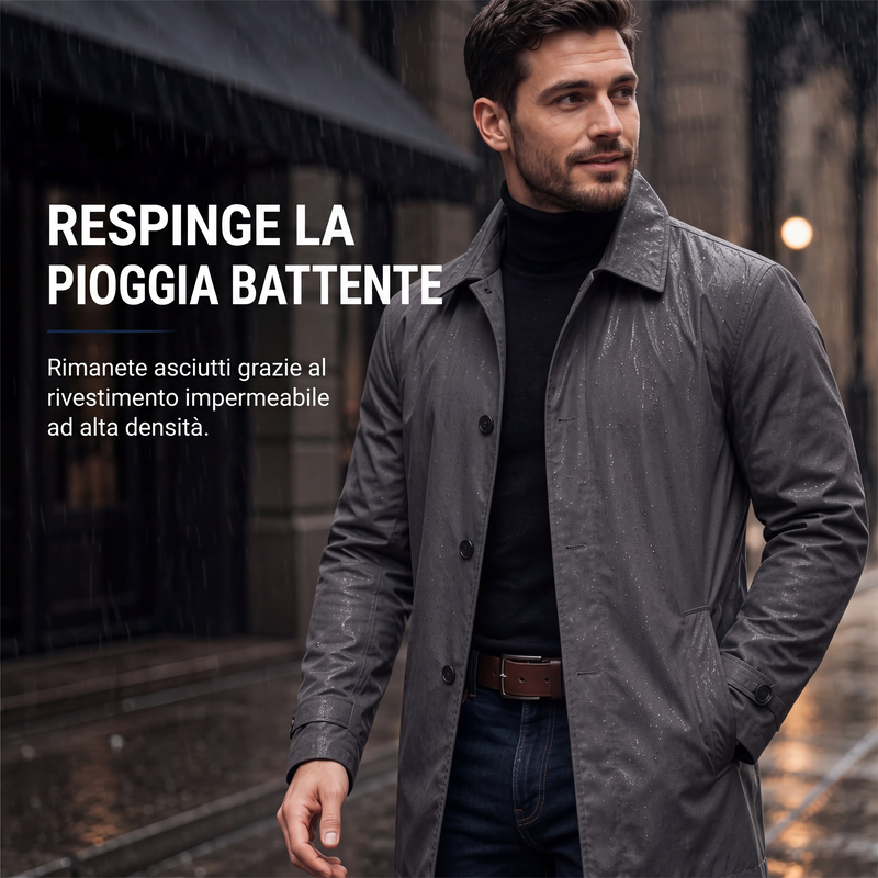 ⏰ Ultimo Giorno di Saldi – SCONTO 50% ✨Trench da uomo impermeabile di media lunghezza