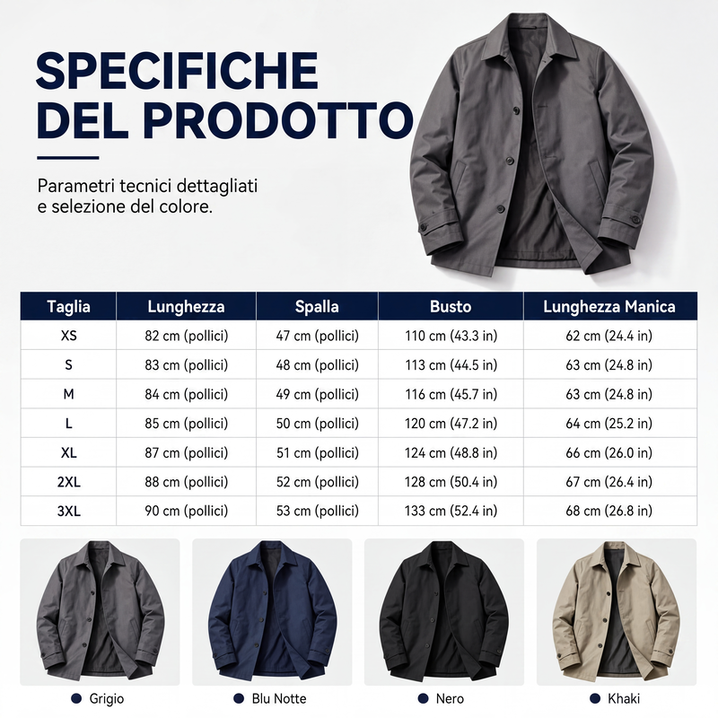 ⏰ Ultimo Giorno di Saldi – SCONTO 50% ✨Trench da uomo impermeabile di media lunghezza