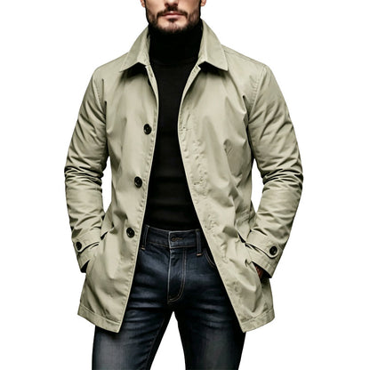 ⏰ Ultimo Giorno di Saldi – SCONTO 50% ✨Trench da uomo impermeabile di media lunghezza