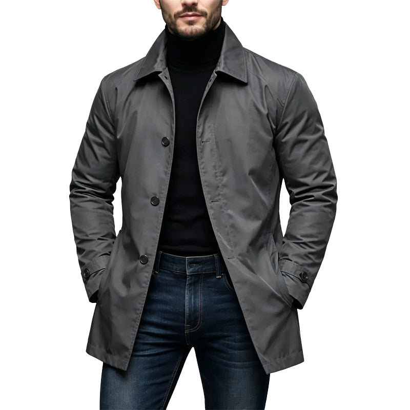 ⏰ Ultimo Giorno di Saldi – SCONTO 50% ✨Trench da uomo impermeabile di media lunghezza
