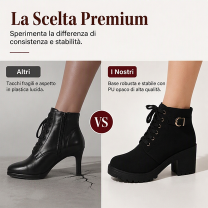 🔥SCONTO DEL 50%! 🥾Stivaletti da donna con tacco grosso e plateau