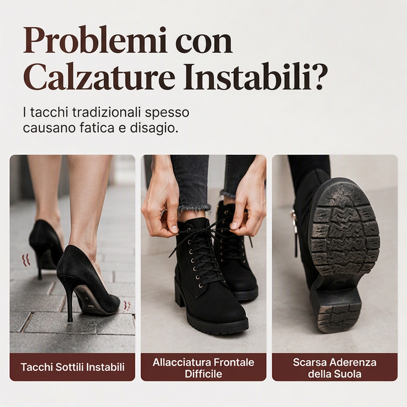 🔥SCONTO DEL 50%! 🥾Stivaletti da donna con tacco grosso e plateau