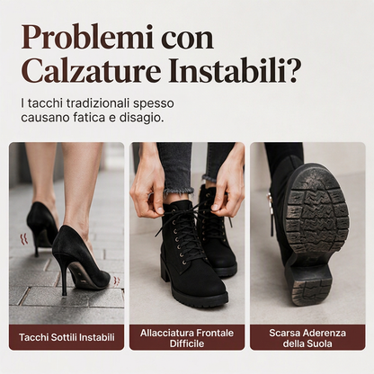🔥SCONTO DEL 50%! 🥾Stivaletti da donna con tacco grosso e plateau